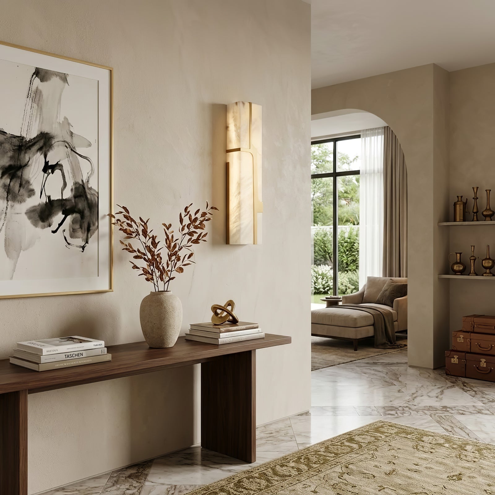 Ariel Modern Alabaster Column Sconce | wildoxy