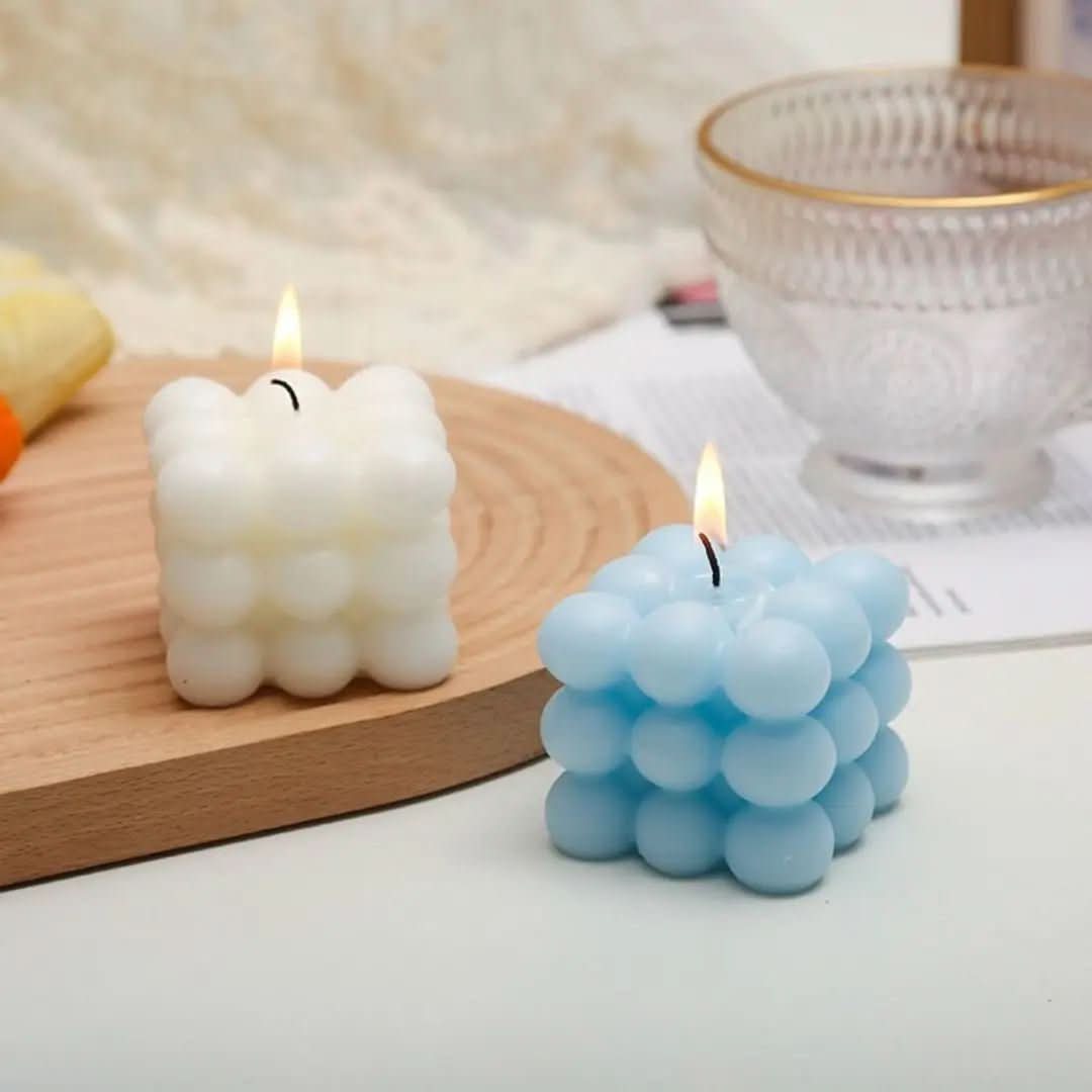 AromaCube vonná svíčka — moderní krychlová nádoba, moderní minimalistický design