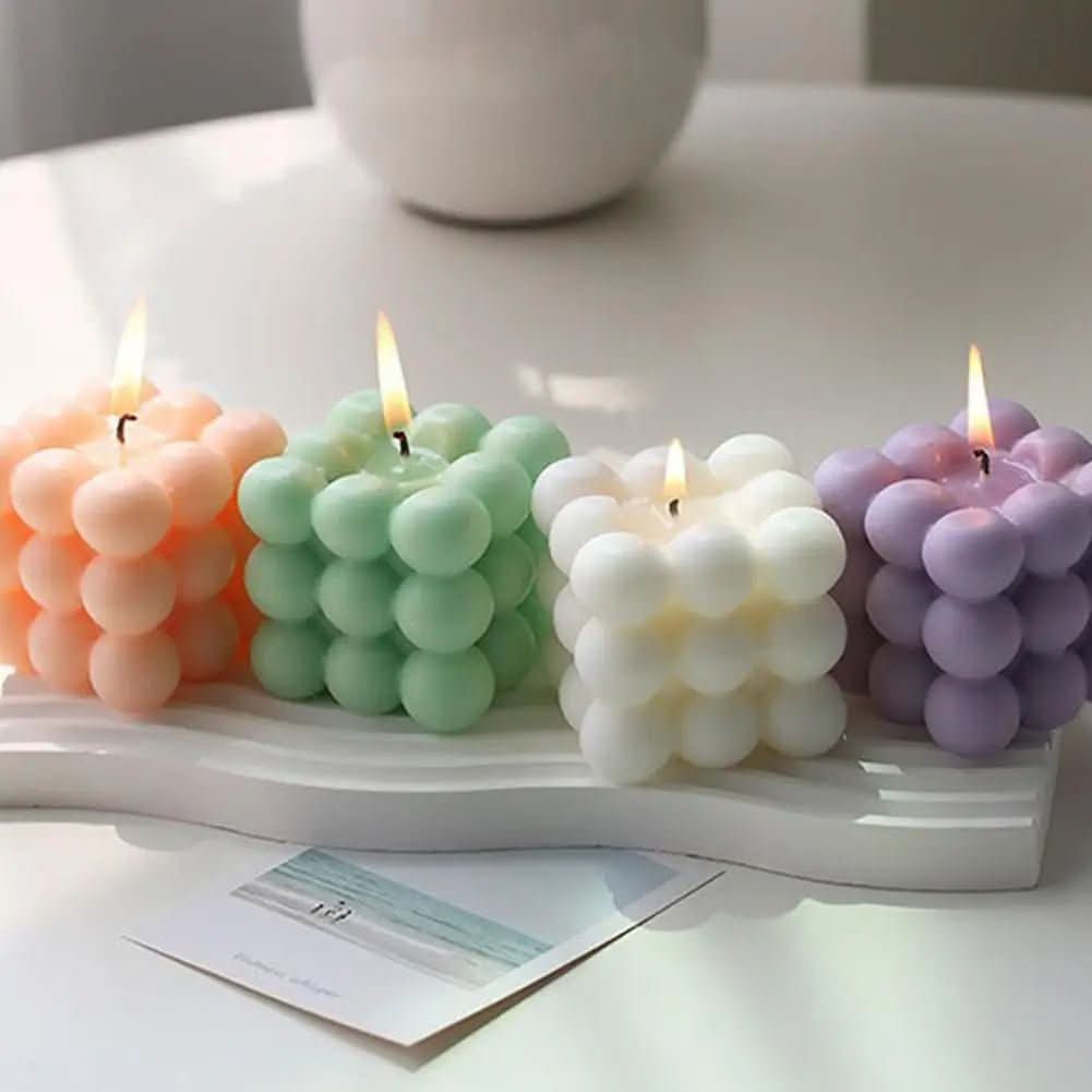 AromaCube vonná svíčka — moderní krychlová nádoba, moderní minimalistický design