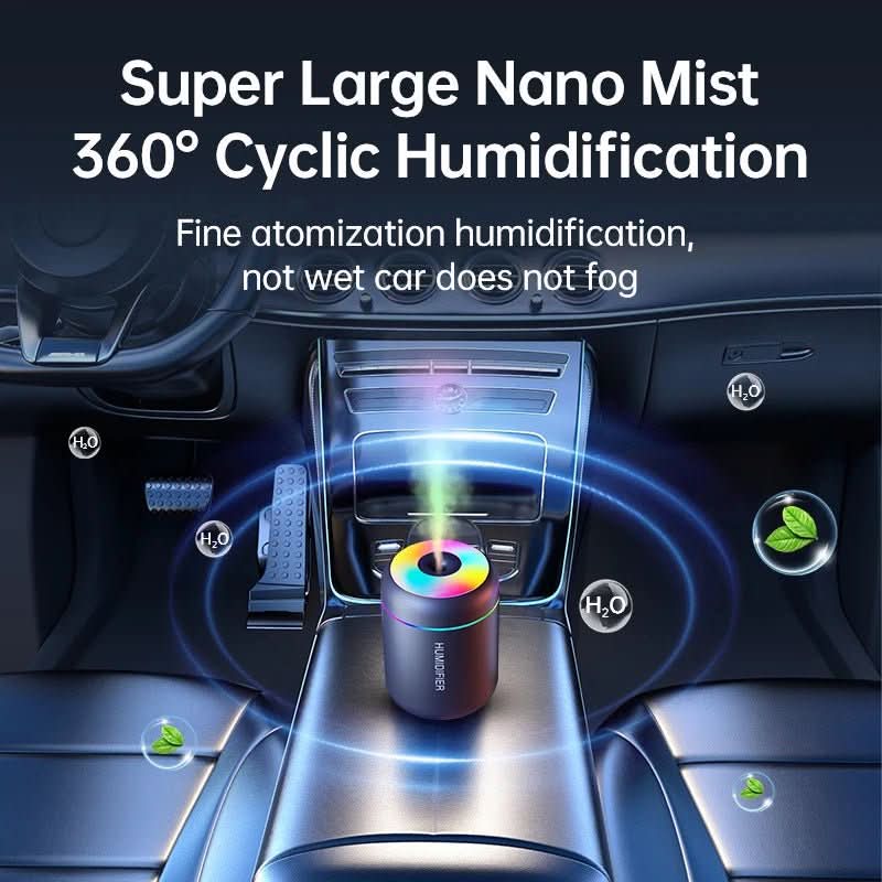 AromaMist Μίνι υγραντήρας USB 180ml — Εξαιρετικά ελαφρύς, 63g, με ενσωματωμένο φωτισμό LED