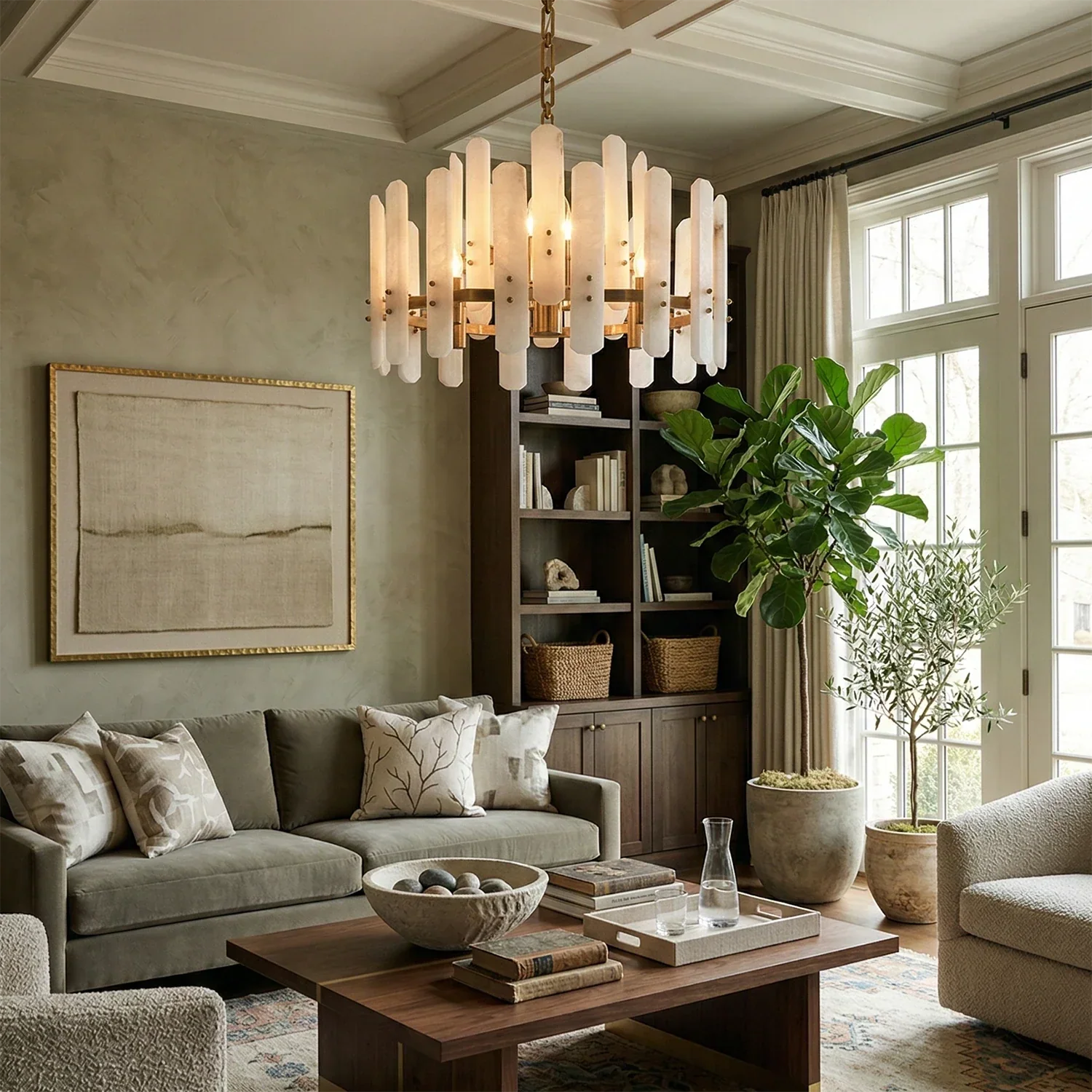Artisanal Alabaster Large Chandelier | wildoxy