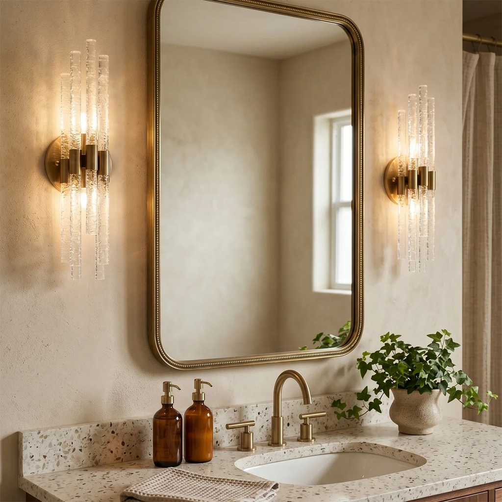 Artisanal Rippled Glass Wall Sconce | wildoxy
