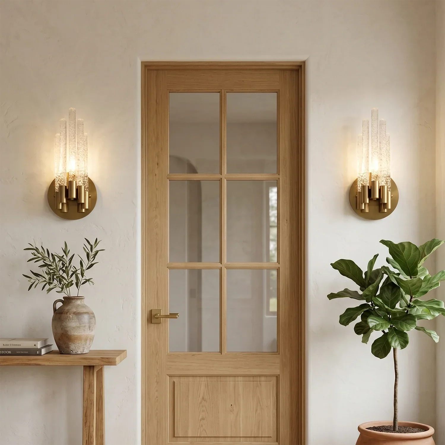 Artisanal Rippled Glass Wall Sconce | wildoxy