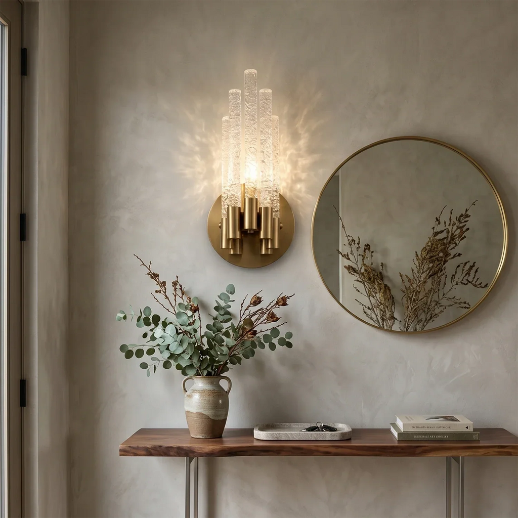 Artisanal Rippled Glass Wall Sconce | wildoxy
