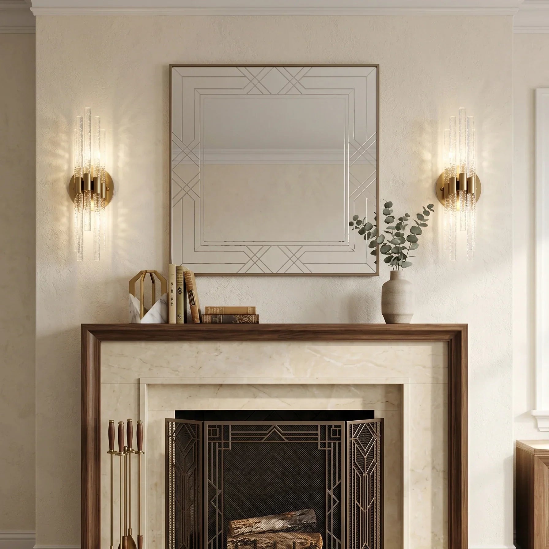 Artisanal Rippled Glass Wall Sconce | wildoxy