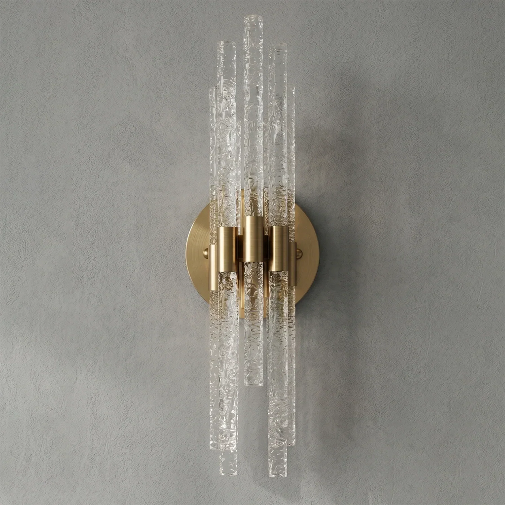 Artisanal Rippled Glass Wall Sconce | wildoxy