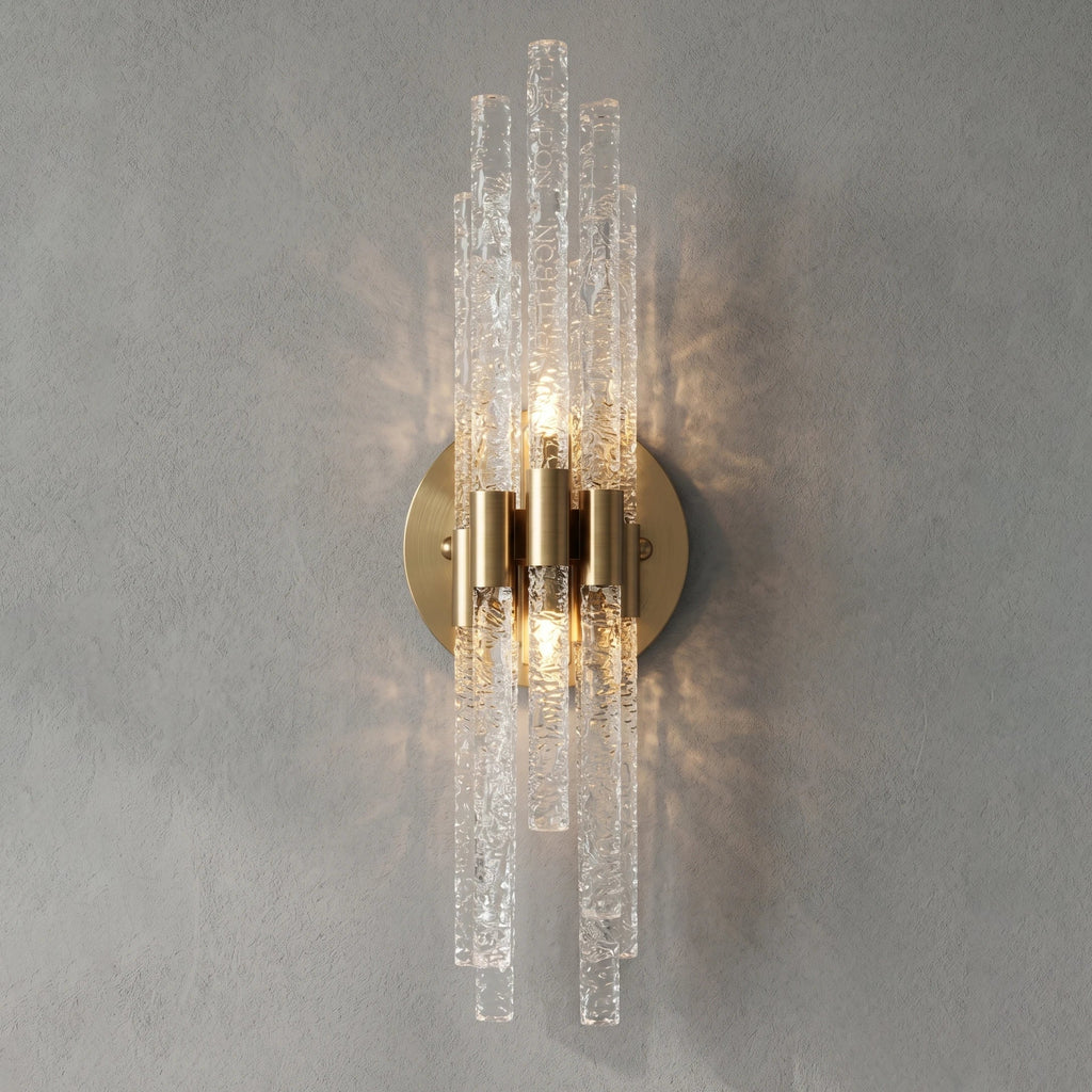 Artisanal Rippled Glass Wall Sconce | wildoxy