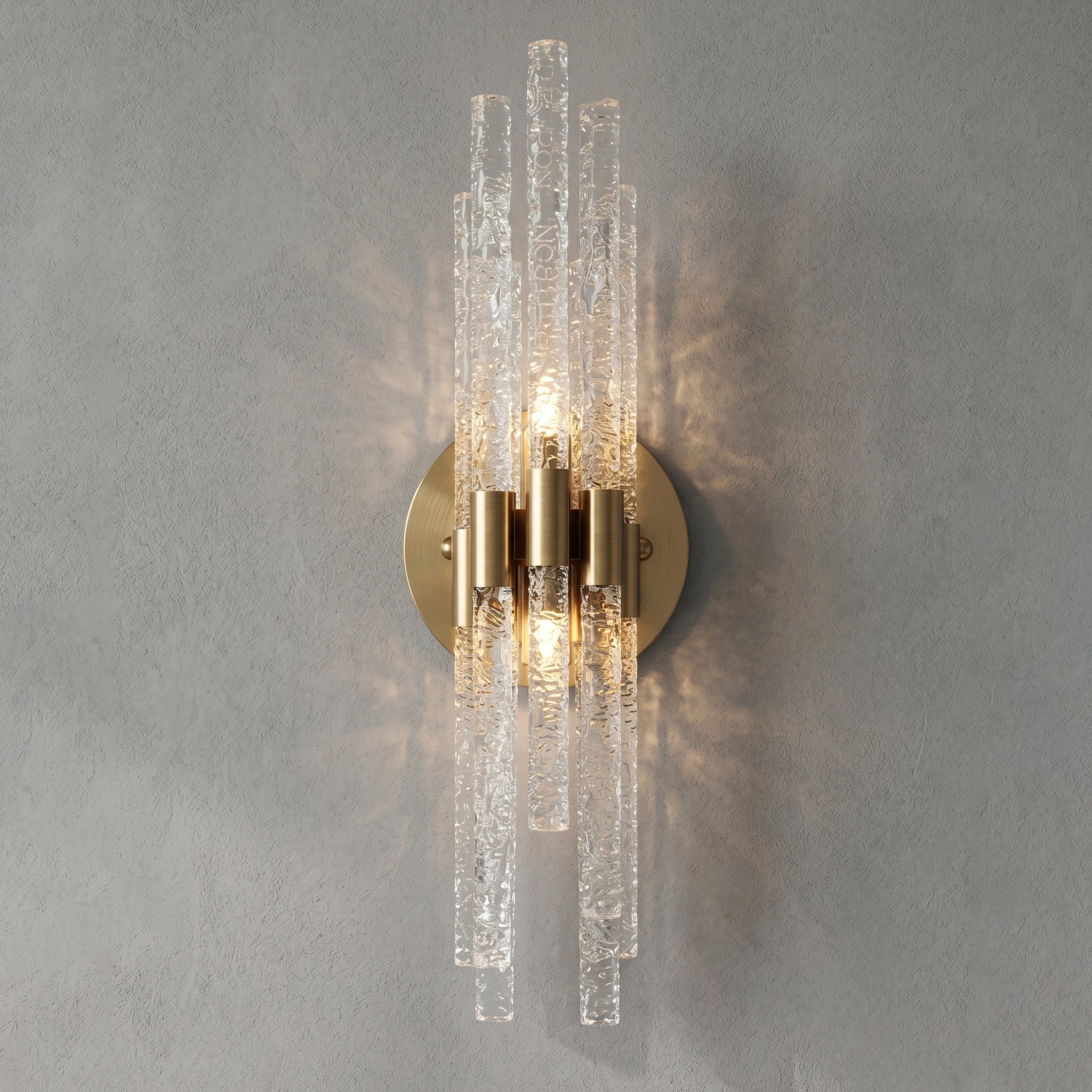 Artisanal Rippled Glass Wall Sconce | wildoxy