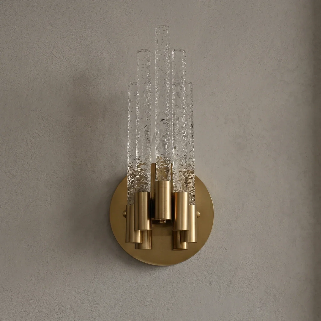 Artisanal Rippled Glass Wall Sconce | wildoxy