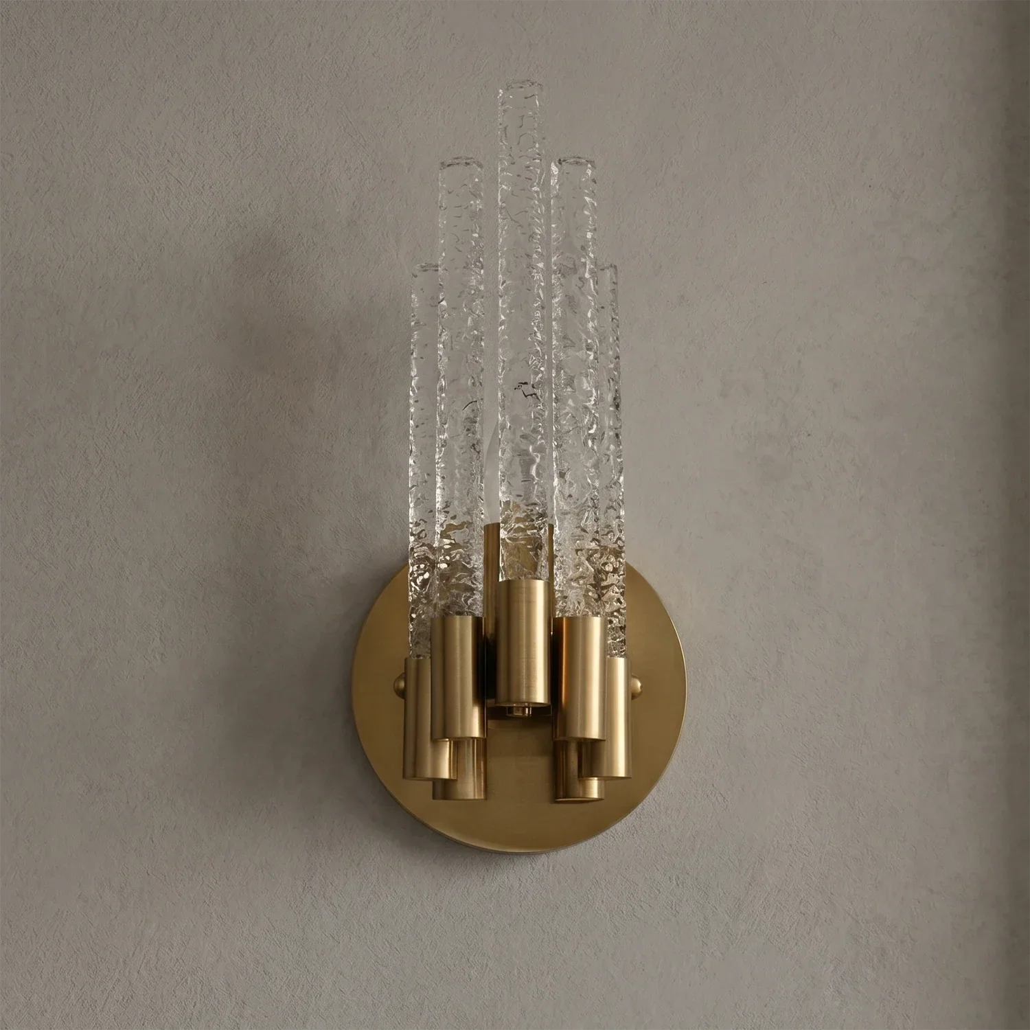 Artisanal Rippled Glass Wall Sconce | wildoxy