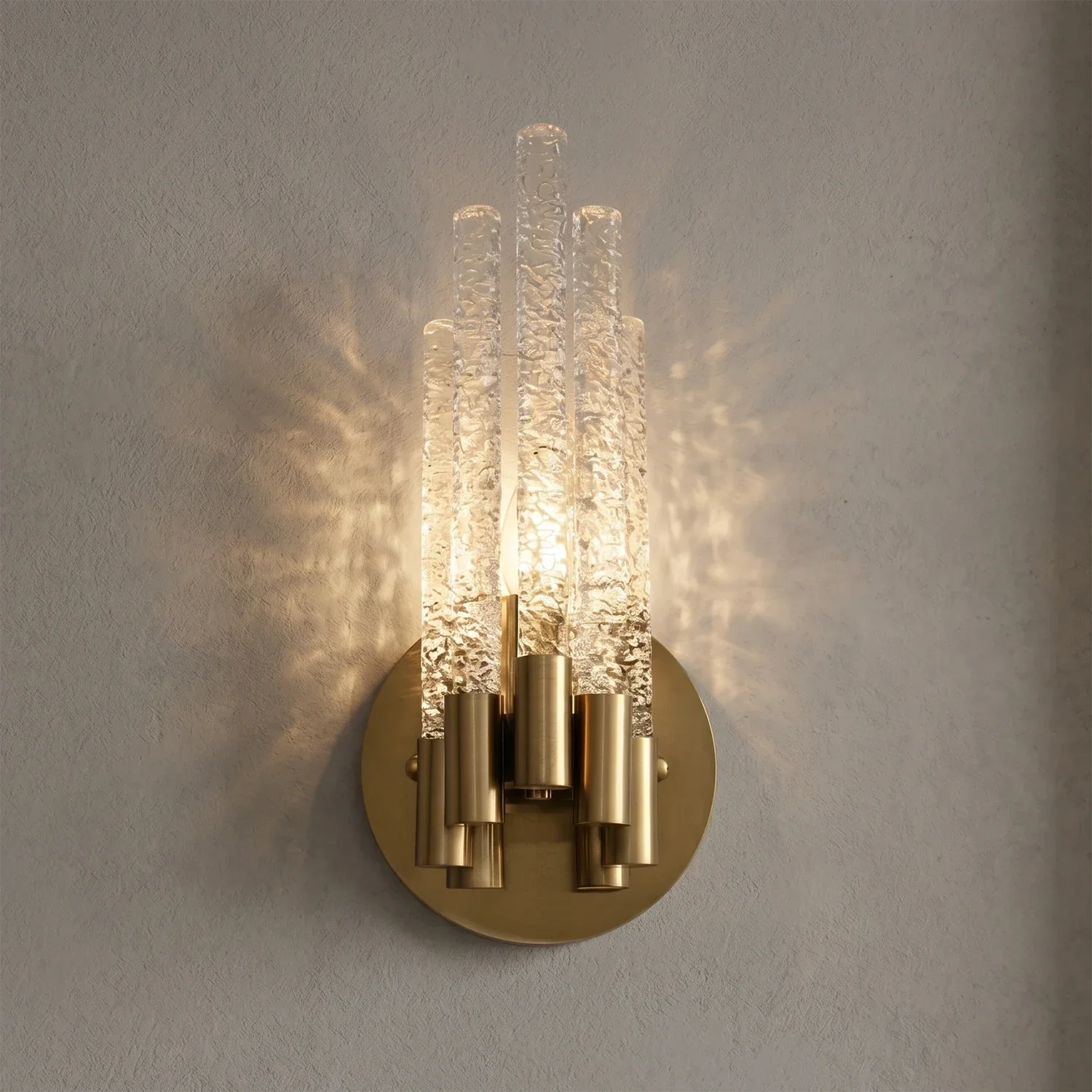 Artisanal Rippled Glass Wall Sconce | wildoxy