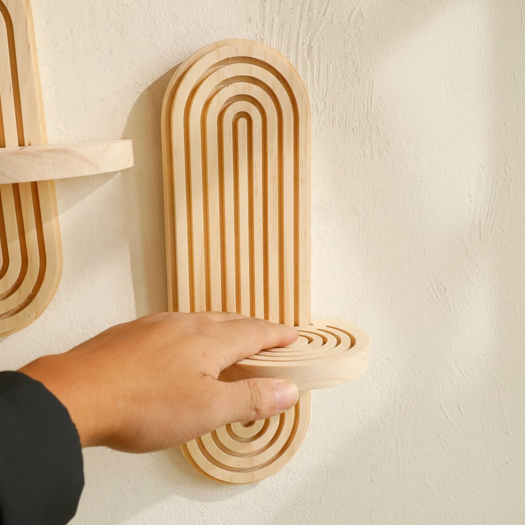 Geometryczne półki ścienne Artishelf — boho regał ekspozycyjny