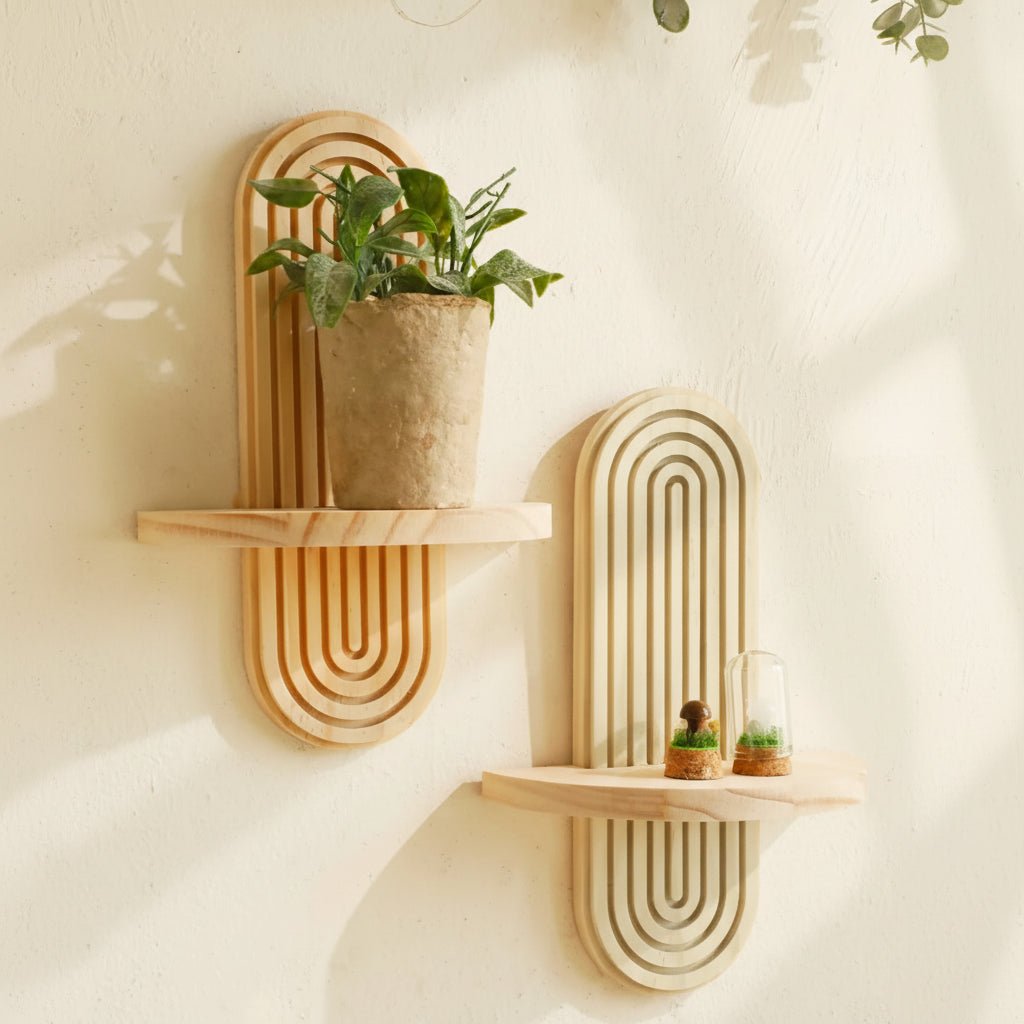 Geometryczne półki ścienne Artishelf — boho regał ekspozycyjny