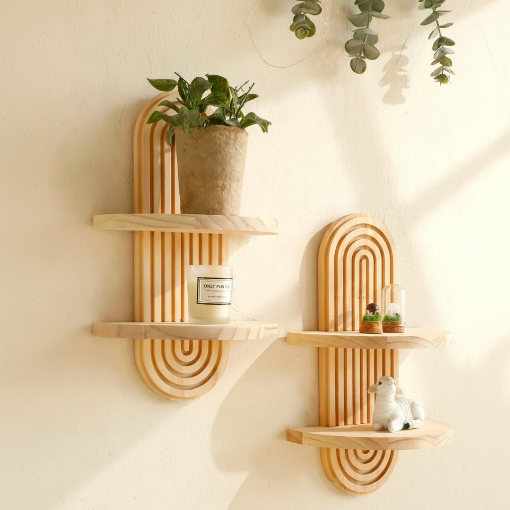 Geometryczne półki ścienne Artishelf — boho regał ekspozycyjny