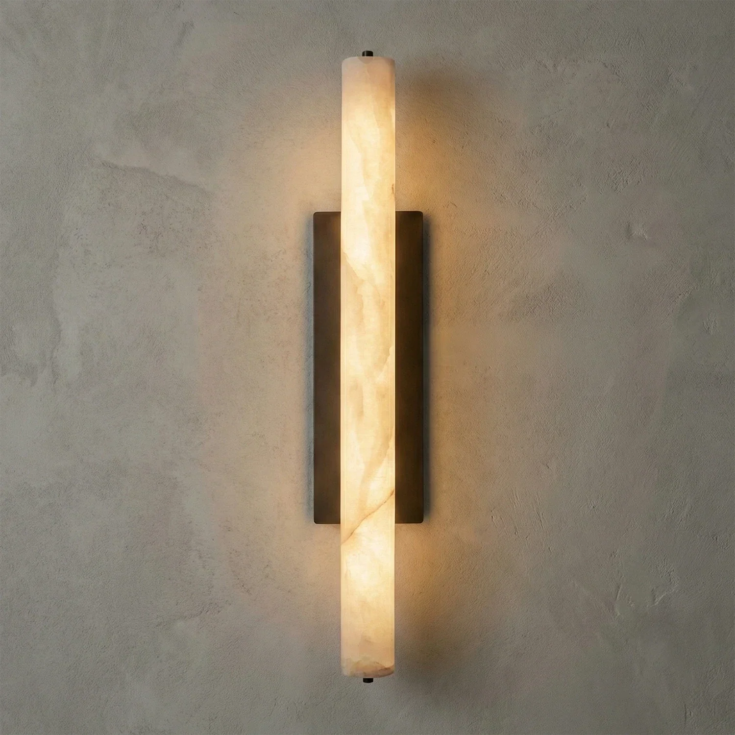 Audon Natural Linear Alabaster Stone Wall Sconce | wildoxy