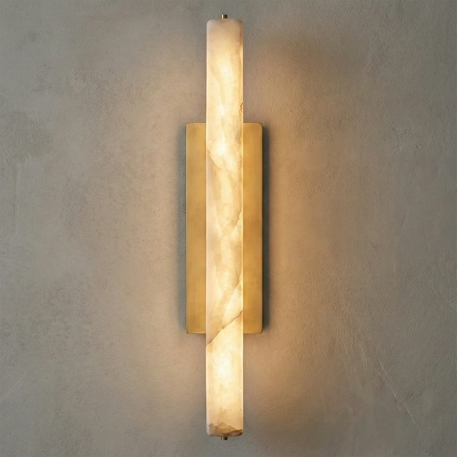 Audon Natural Linear Alabaster Stone Wall Sconce | wildoxy