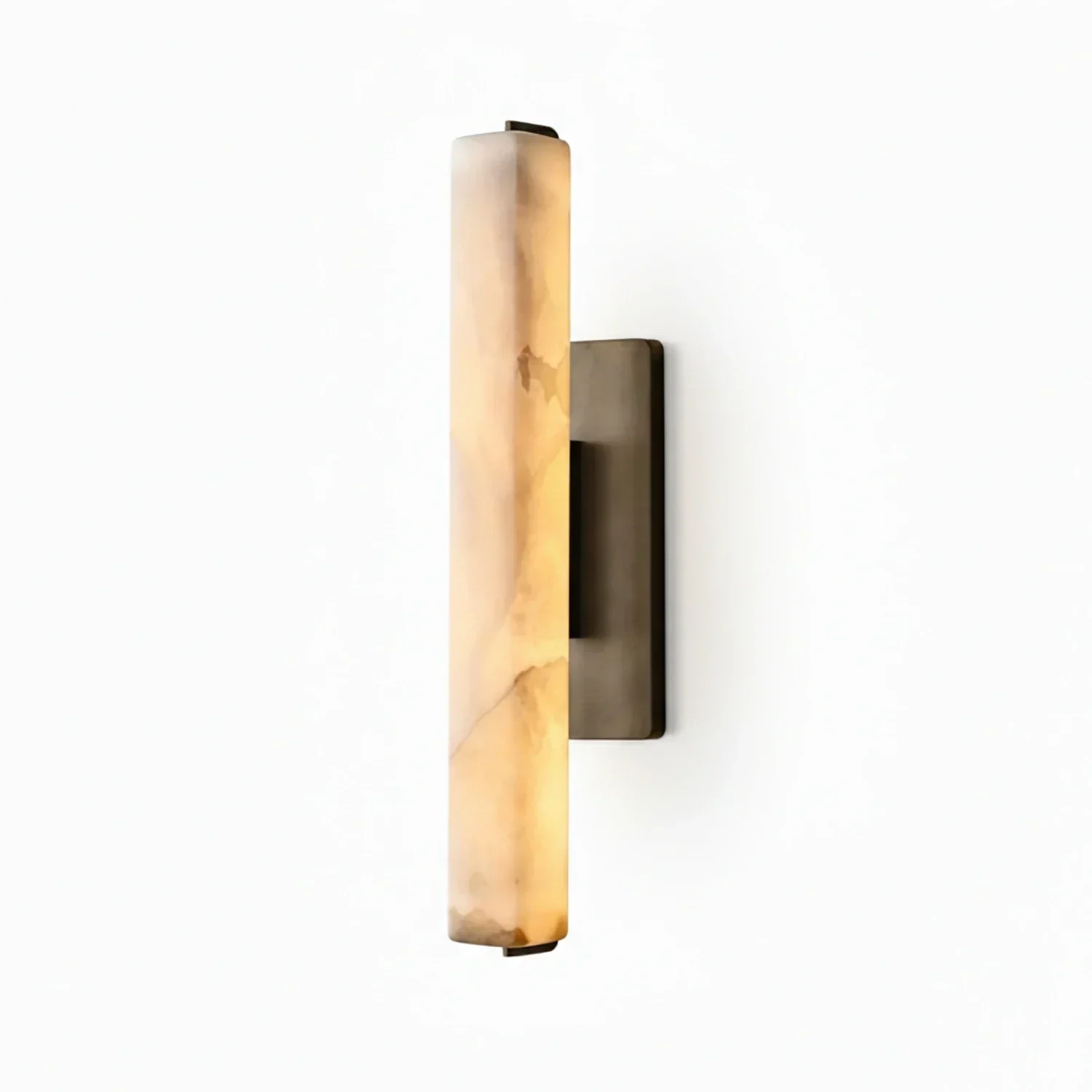 Audon Natural Linear Alabaster Stone Wall Sconce | wildoxy