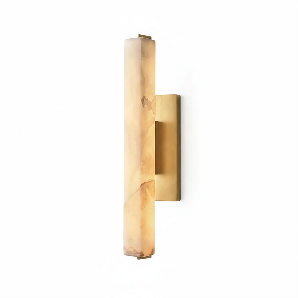 Audon Natural Linear Alabaster Stone Wall Sconce | wildoxy