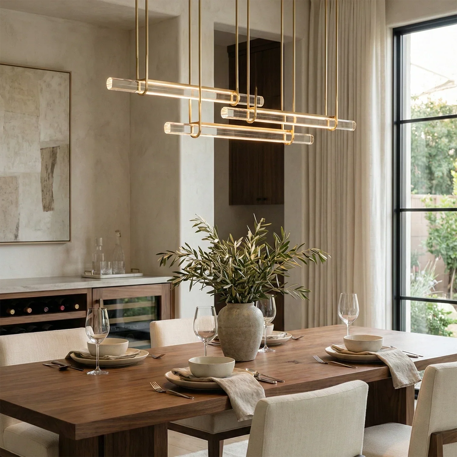 Audubon Crystal-Glow Multi-Bar Linear Chandelier | wildoxy