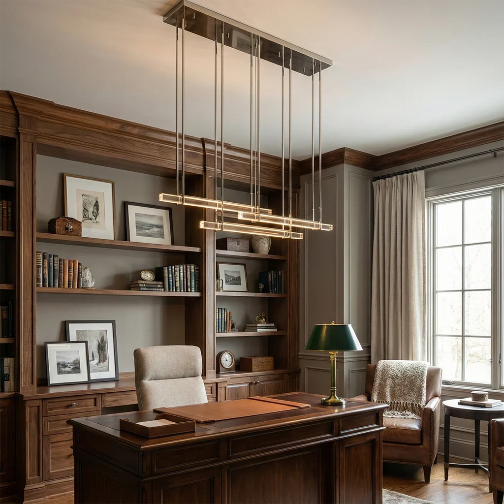 Audubon Crystal-Glow Multi-Bar Linear Chandelier | wildoxy
