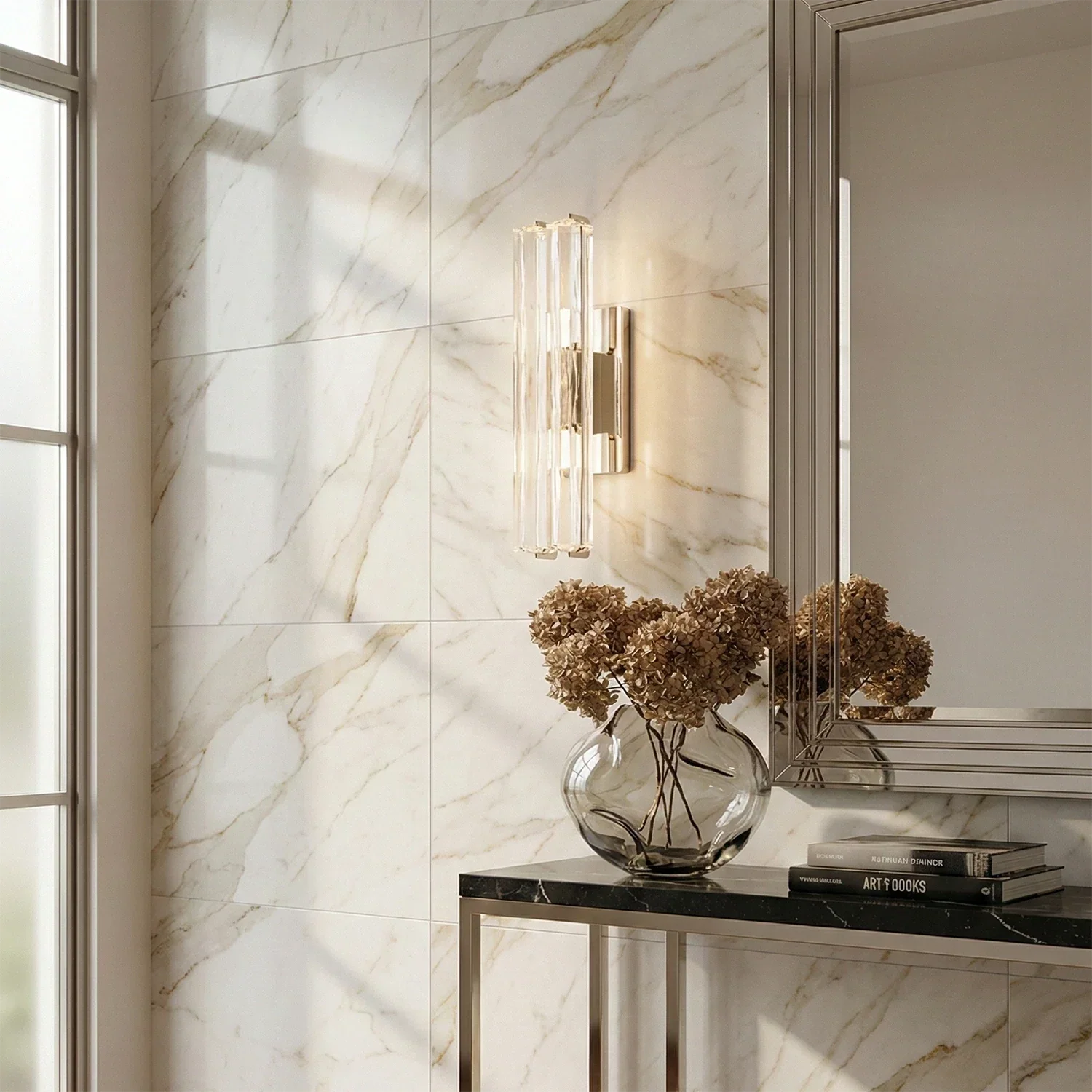 Audubonne Minimalist Crystal Column Sconce | wildoxy