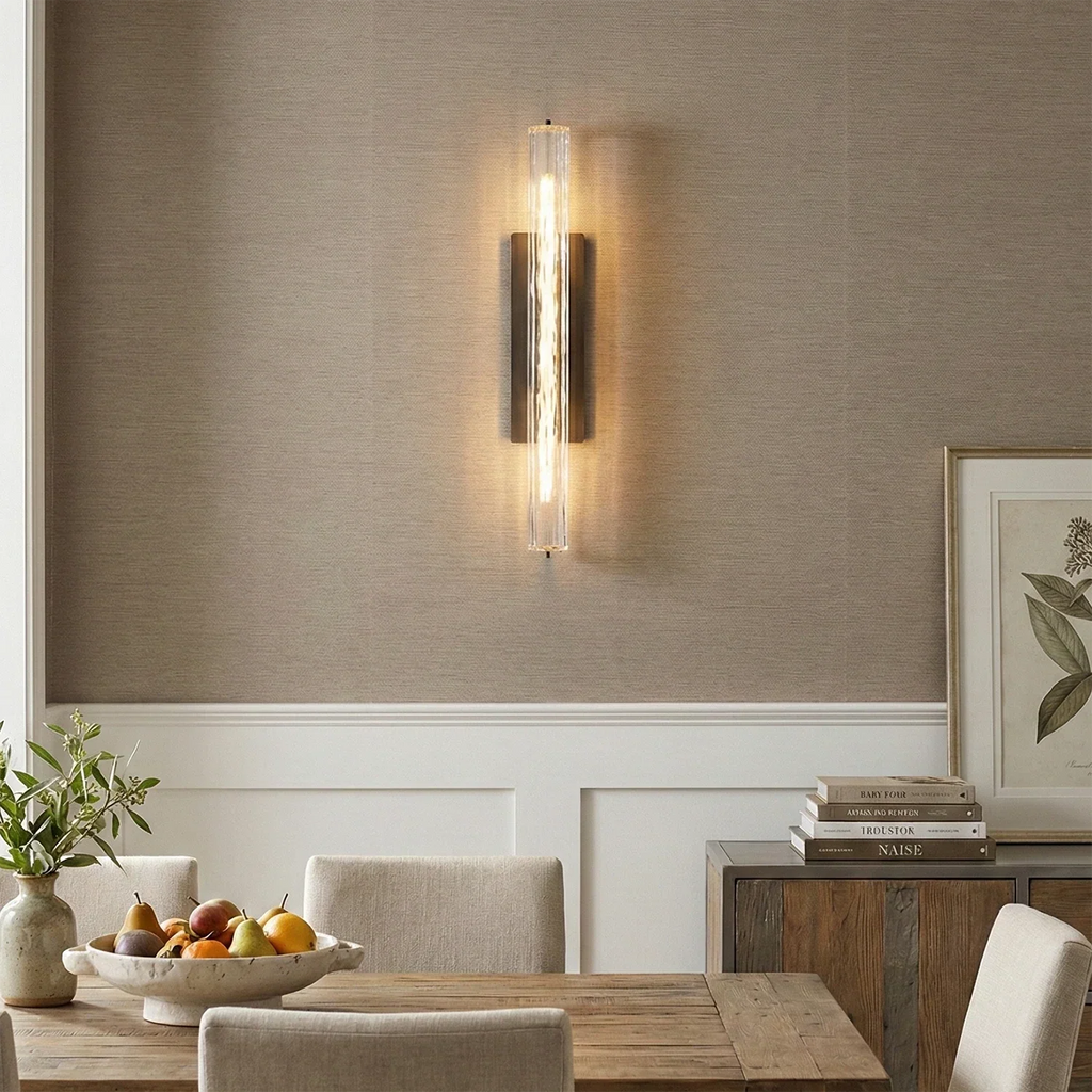 Audubonne Minimalist Crystal Column Sconce | wildoxy