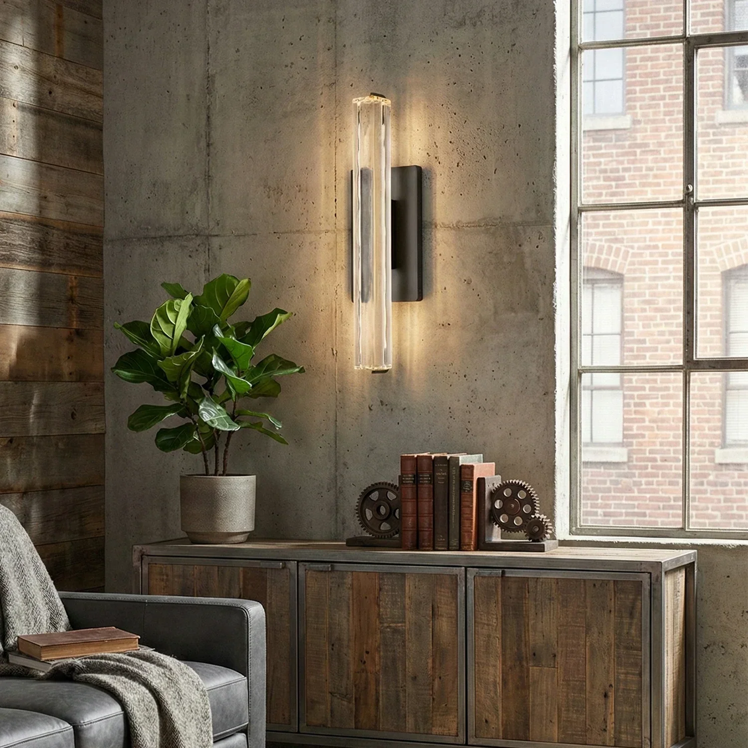 Audubonne Minimalist Crystal Column Sconce | wildoxy