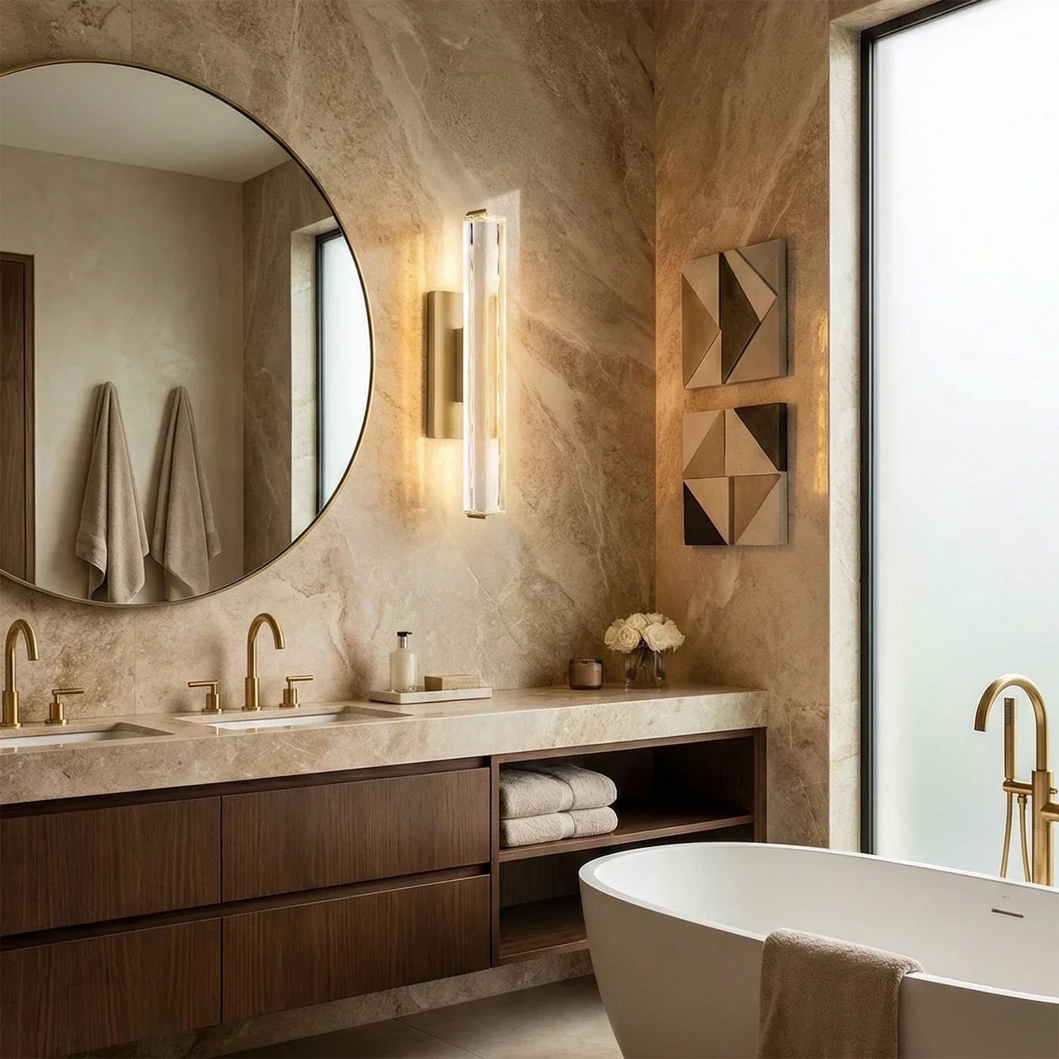 Audubonne Minimalist Crystal Column Sconce | wildoxy