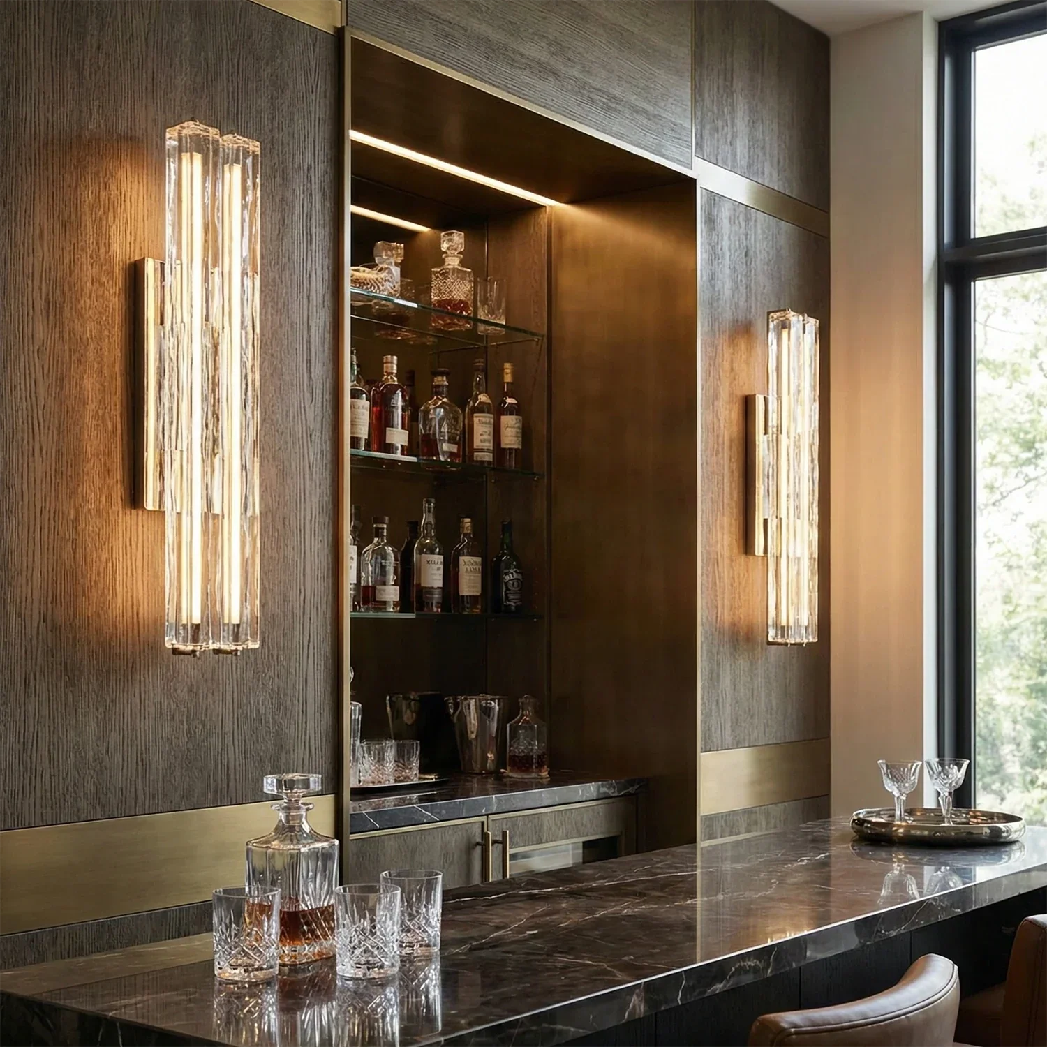 Audubonne Minimalist Crystal Column Sconce | wildoxy