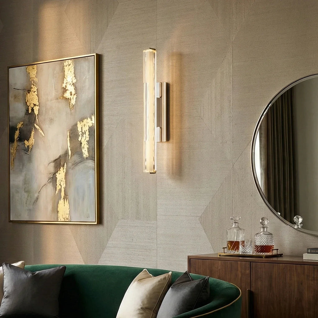 Audubonne Minimalist Crystal Column Sconce | wildoxy