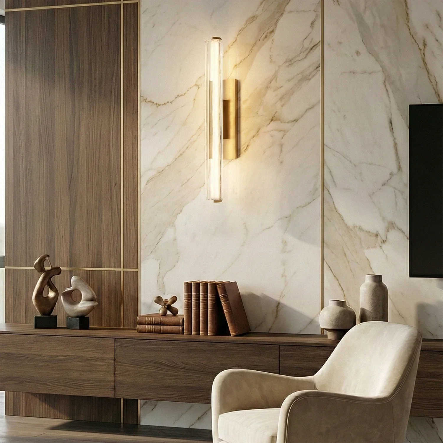 Audubonne Minimalist Crystal Column Sconce | wildoxy
