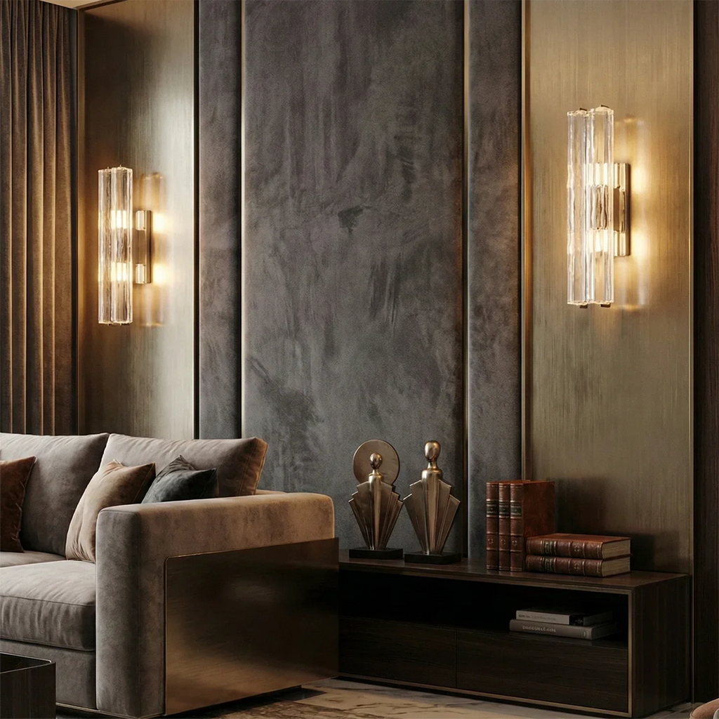 Audubonne Minimalist Crystal Column Sconce | wildoxy