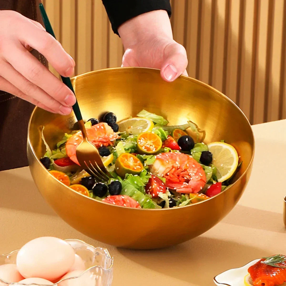 קערת הגשה גדולה מנירוסטה AURABOWL
