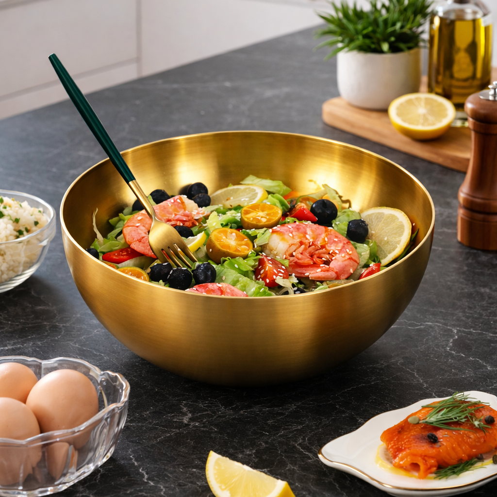 קערת הגשה גדולה מנירוסטה AURABOWL