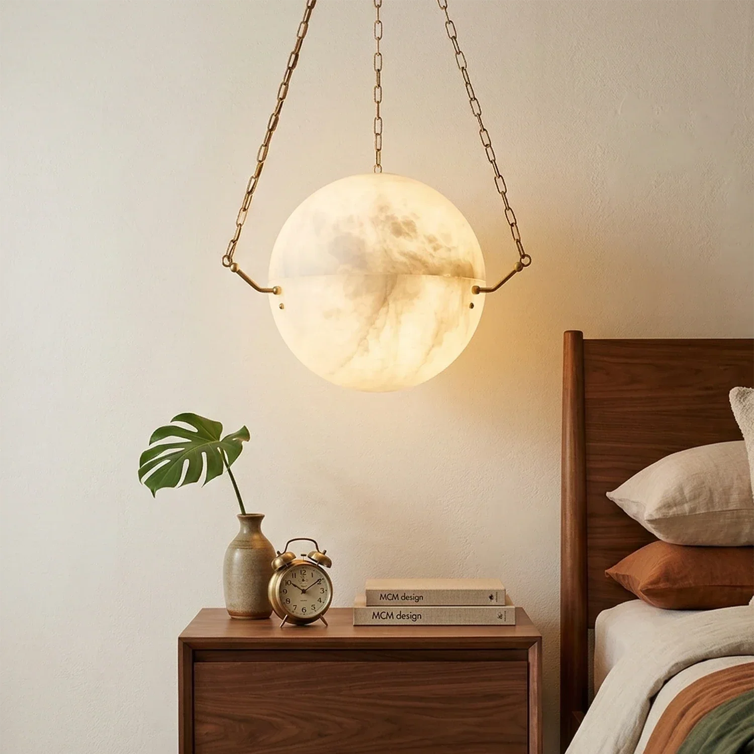 Aurelia Alabaster Sphere Suspension Pendant | wildoxy