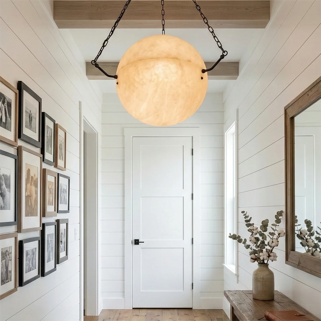 Aurelia Alabaster Sphere Suspension Pendant | wildoxy
