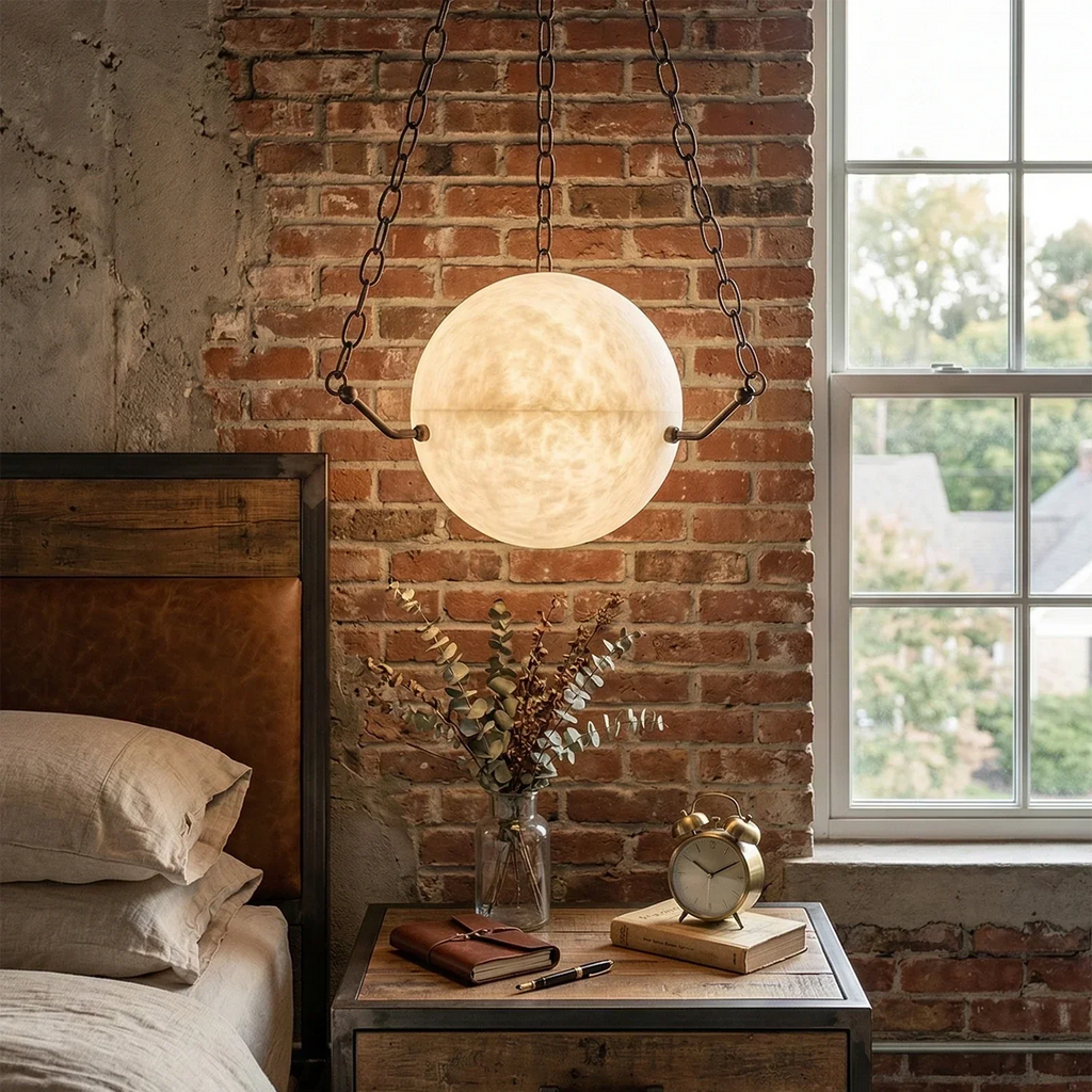Aurelia Alabaster Sphere Suspension Pendant | wildoxy
