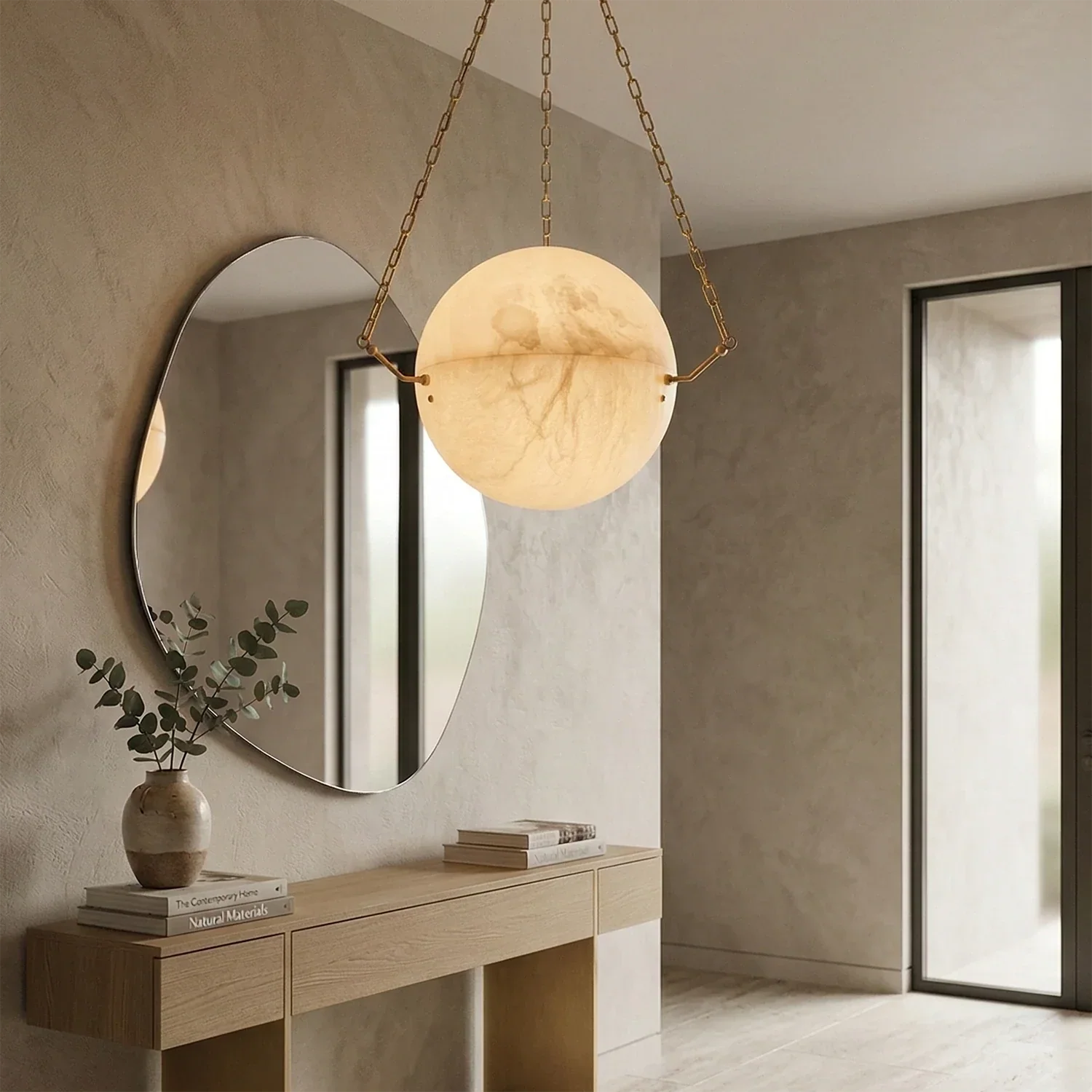 Aurelia Alabaster Sphere Suspension Pendant | wildoxy