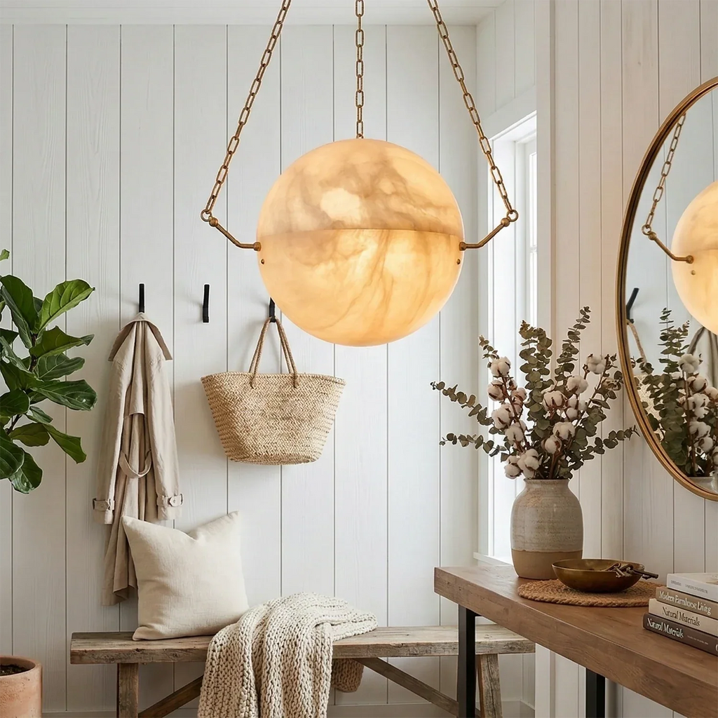 Aurelia Alabaster Sphere Suspension Pendant | wildoxy