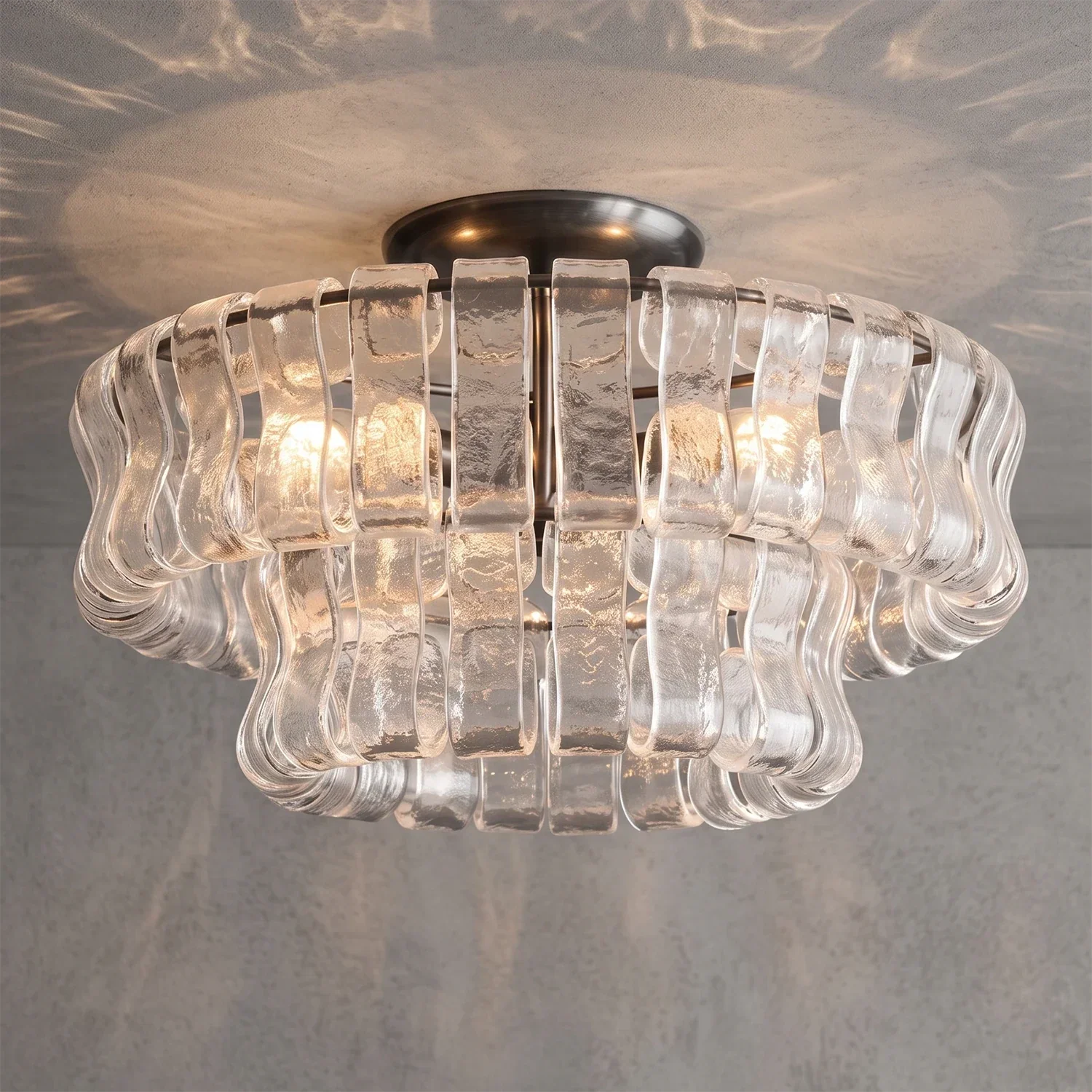 Aurelia Handcrafted Wave Ribbon Glass Ceiling Light | wildoxy