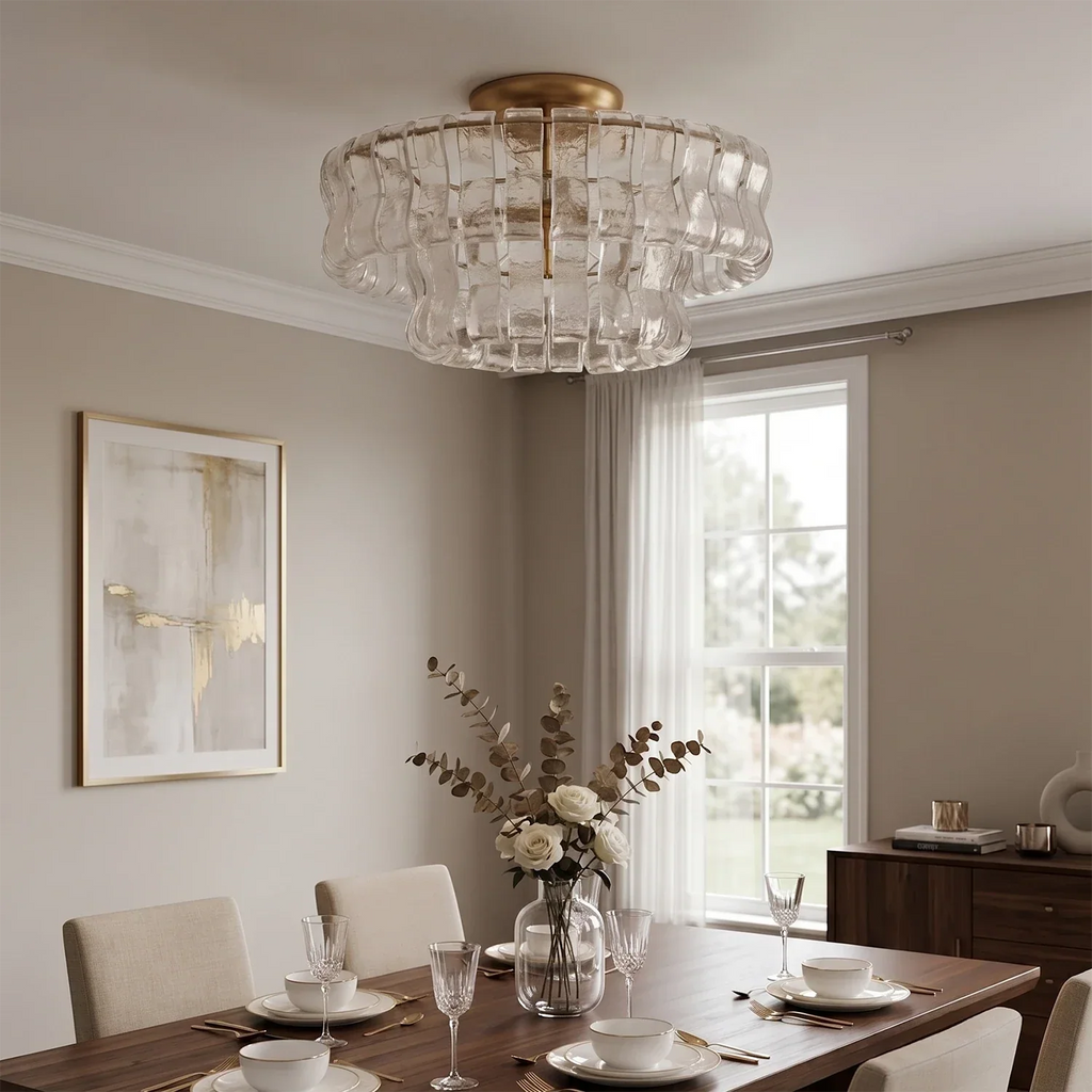 Aurelia Handcrafted Wave Ribbon Glass Ceiling Light | wildoxy