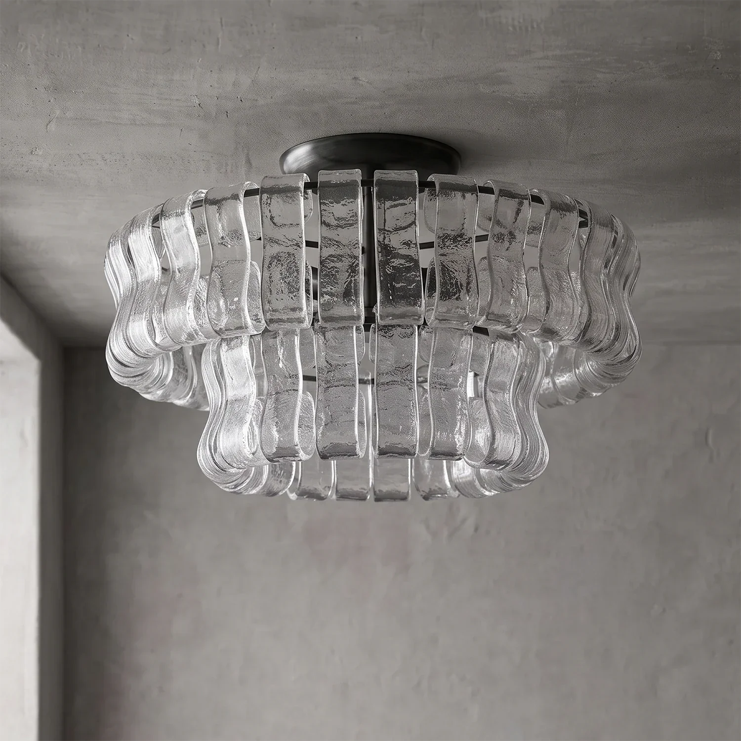 Aurelia Handcrafted Wave Ribbon Glass Ceiling Light | wildoxy