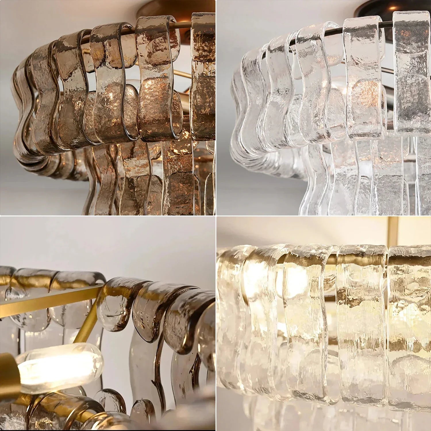 Aurelia Handcrafted Wave Ribbon Glass Ceiling Light | wildoxy