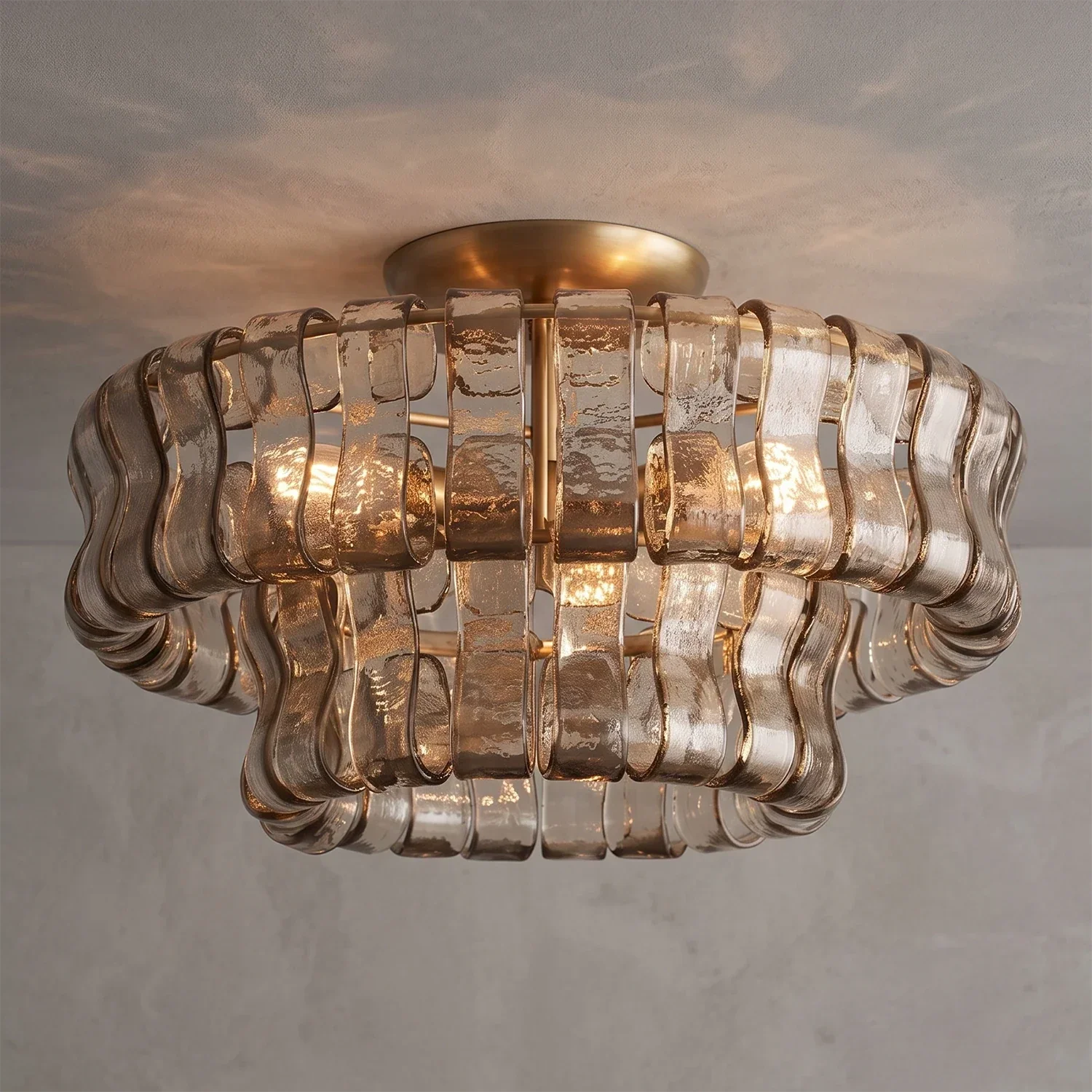 Aurelia Handcrafted Wave Ribbon Glass Ceiling Light | wildoxy