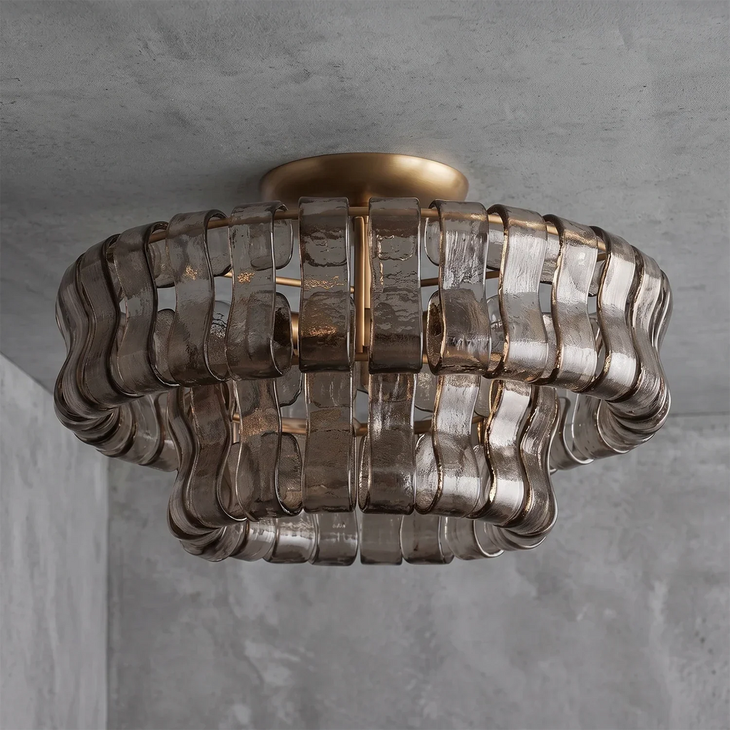 Aurelia Handcrafted Wave Ribbon Glass Ceiling Light | wildoxy