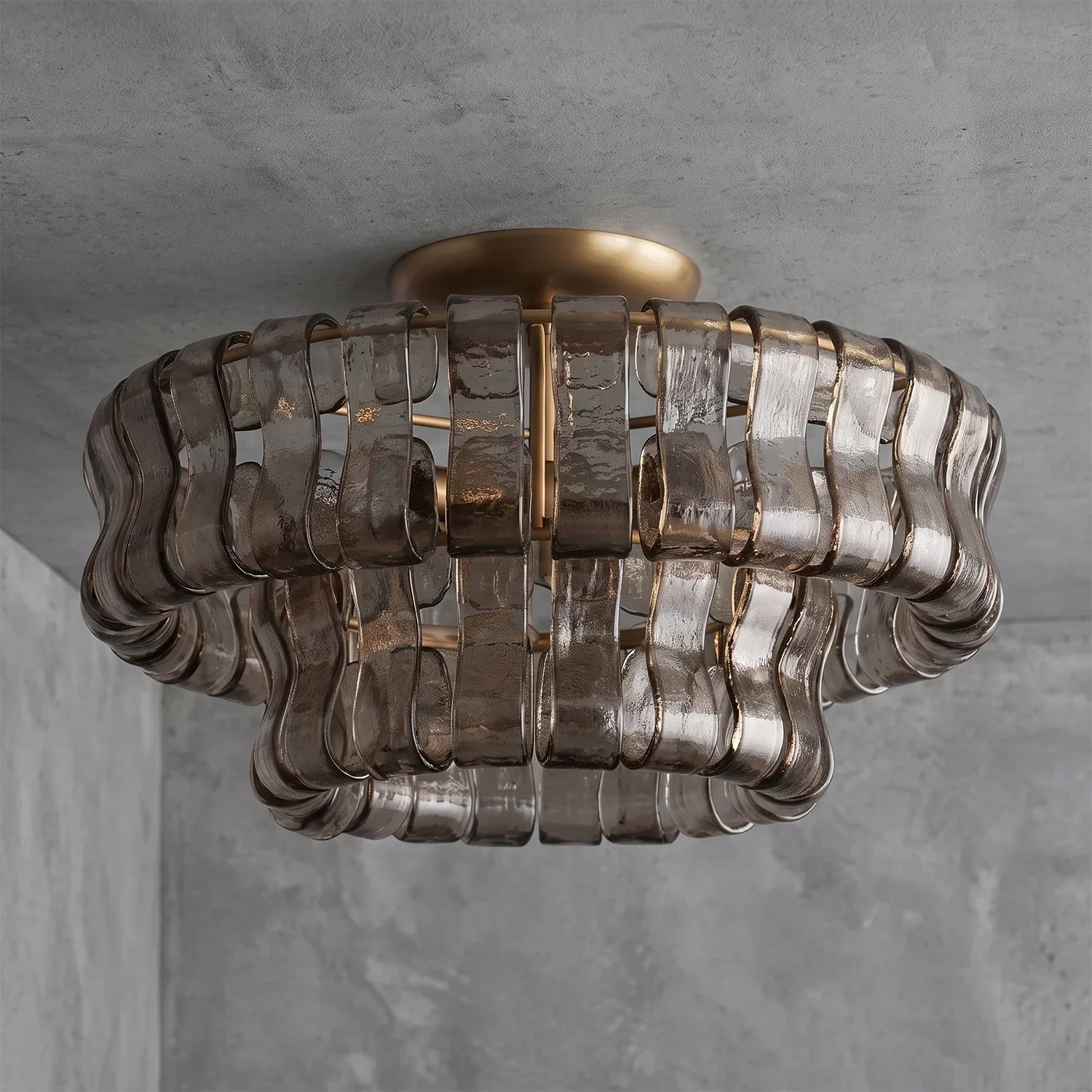 Aurelia Handcrafted Wave Ribbon Glass Ceiling Light | wildoxy