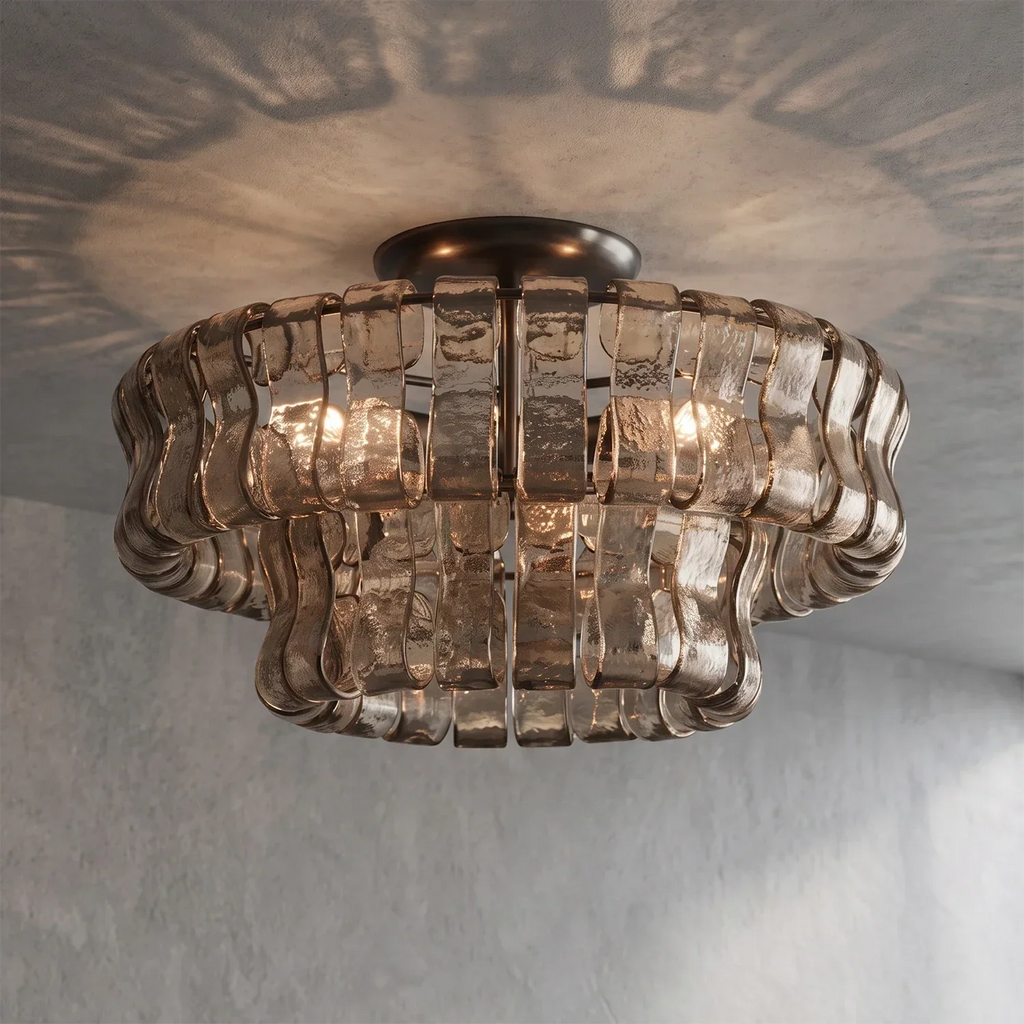 Aurelia Handcrafted Wave Ribbon Glass Ceiling Light | wildoxy