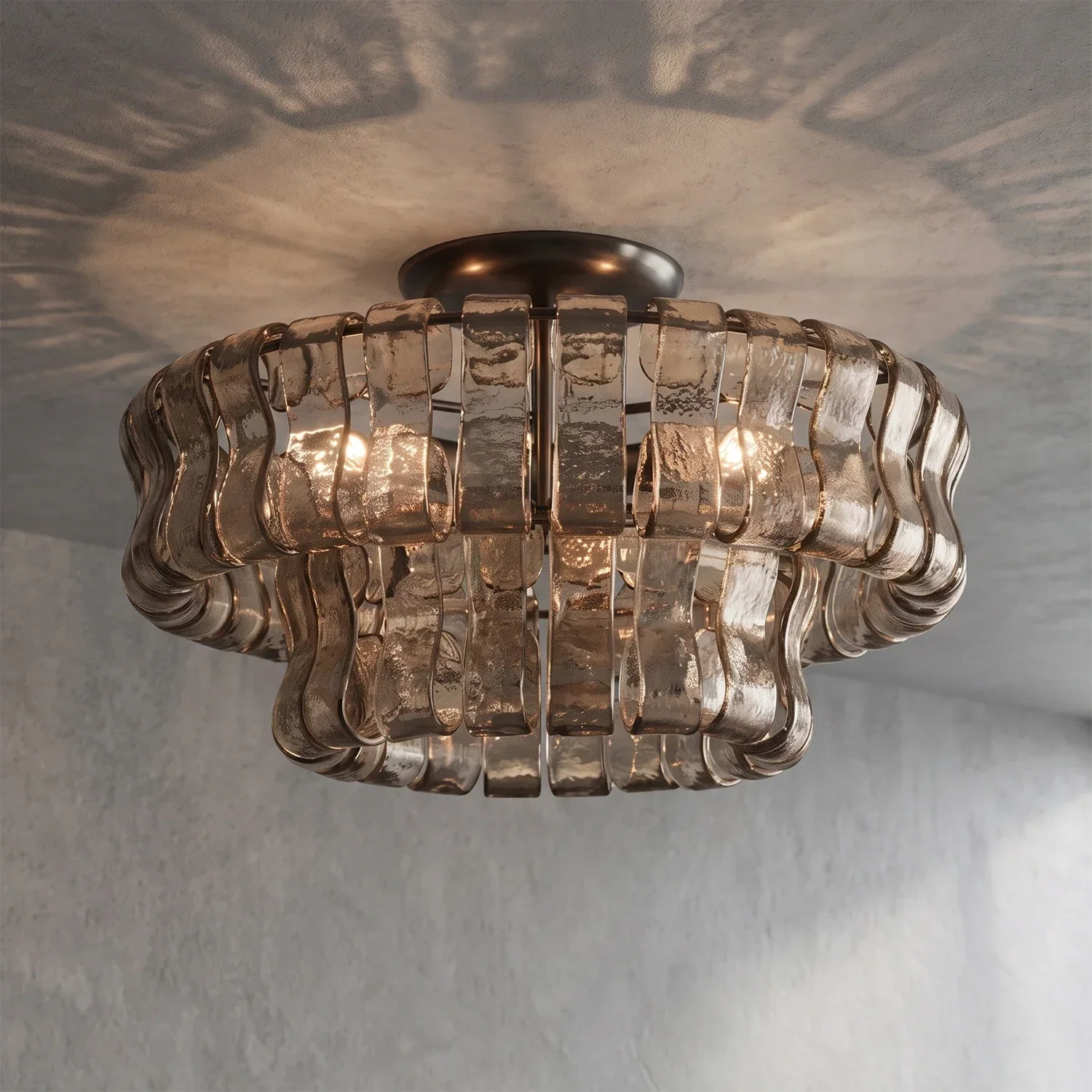 Aurelia Handcrafted Wave Ribbon Glass Ceiling Light | wildoxy