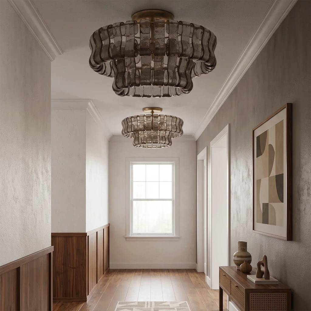 Aurelia Handcrafted Wave Ribbon Glass Ceiling Light | wildoxy