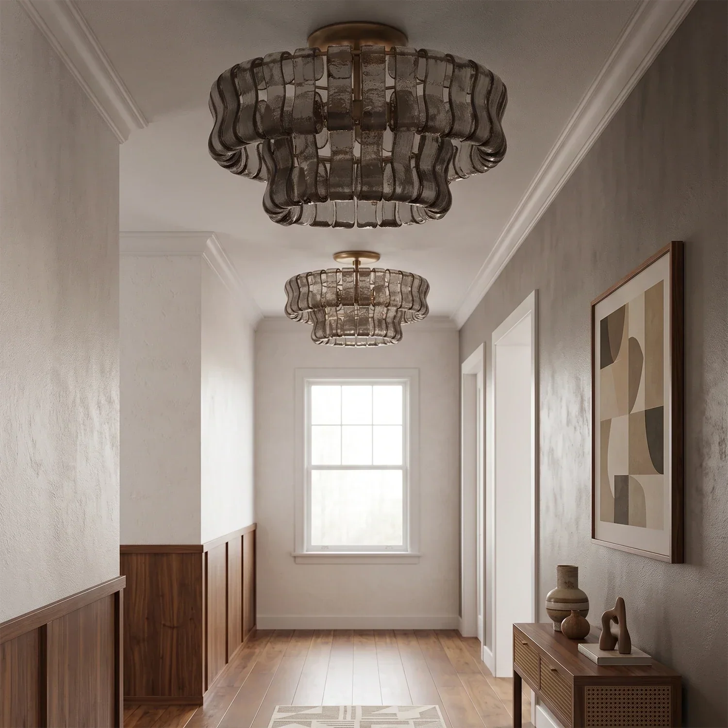 Aurelia Handcrafted Wave Ribbon Glass Ceiling Light | wildoxy